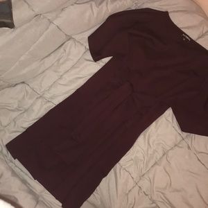 BURGUNDY EXPRESS DRESS WITH WAIST TIE